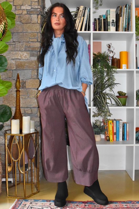 Bennie Quirky Barrel Pant Aubergine